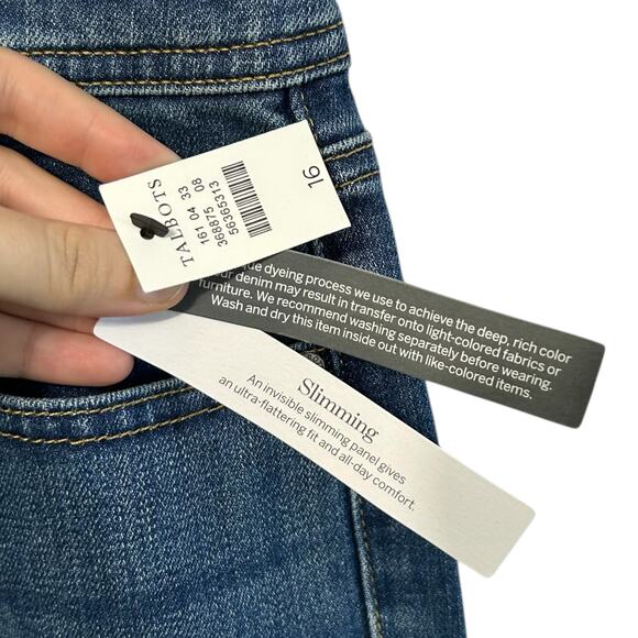 Talbots Demi Boot Crop Jean NWT Women's Sz 16 Maria Wash High Waisted Denim - Picture 3 of 6